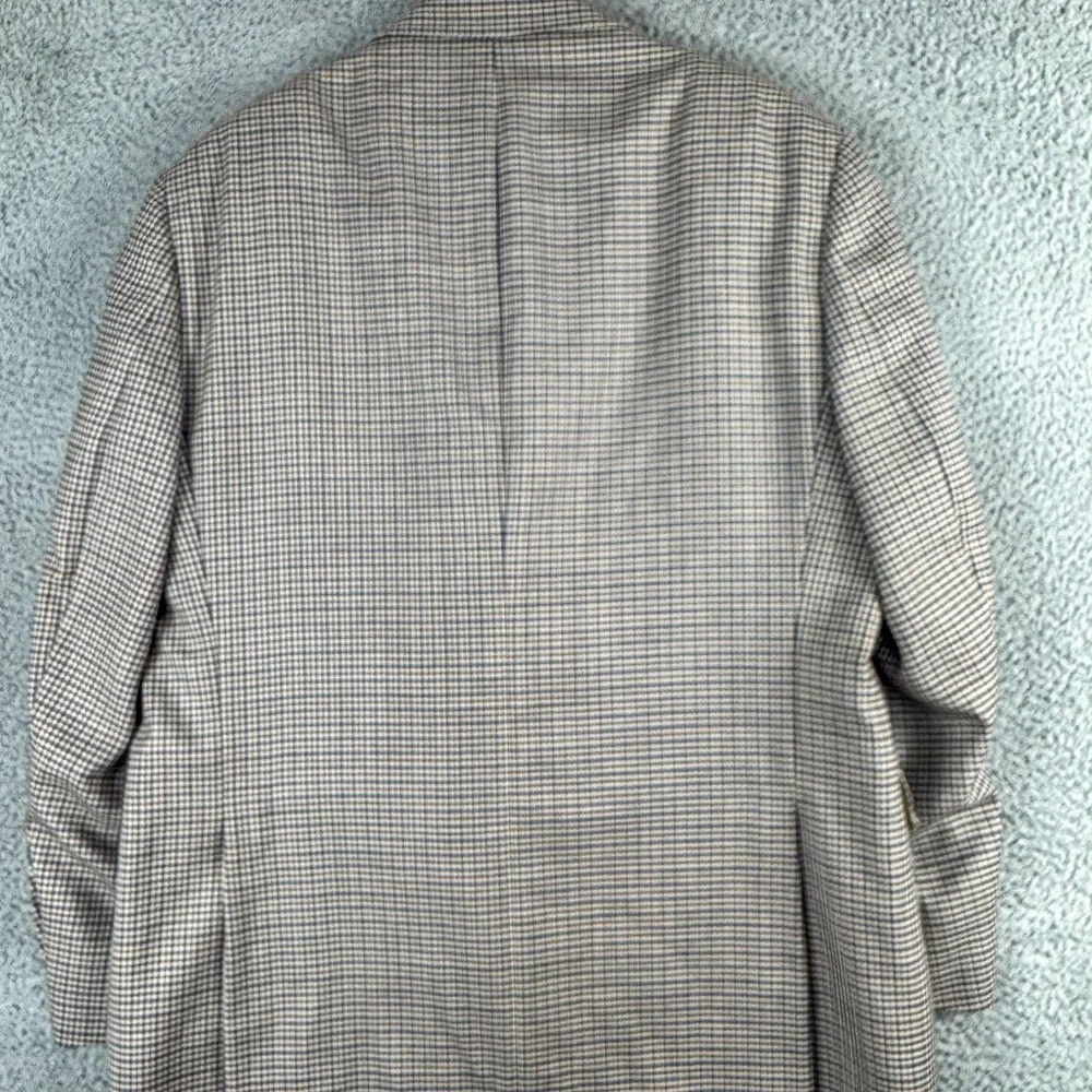 Austin Reed Blazer Mens 44R Blue‎ Brown Check Wool Sport Coat Made USA Dillard's